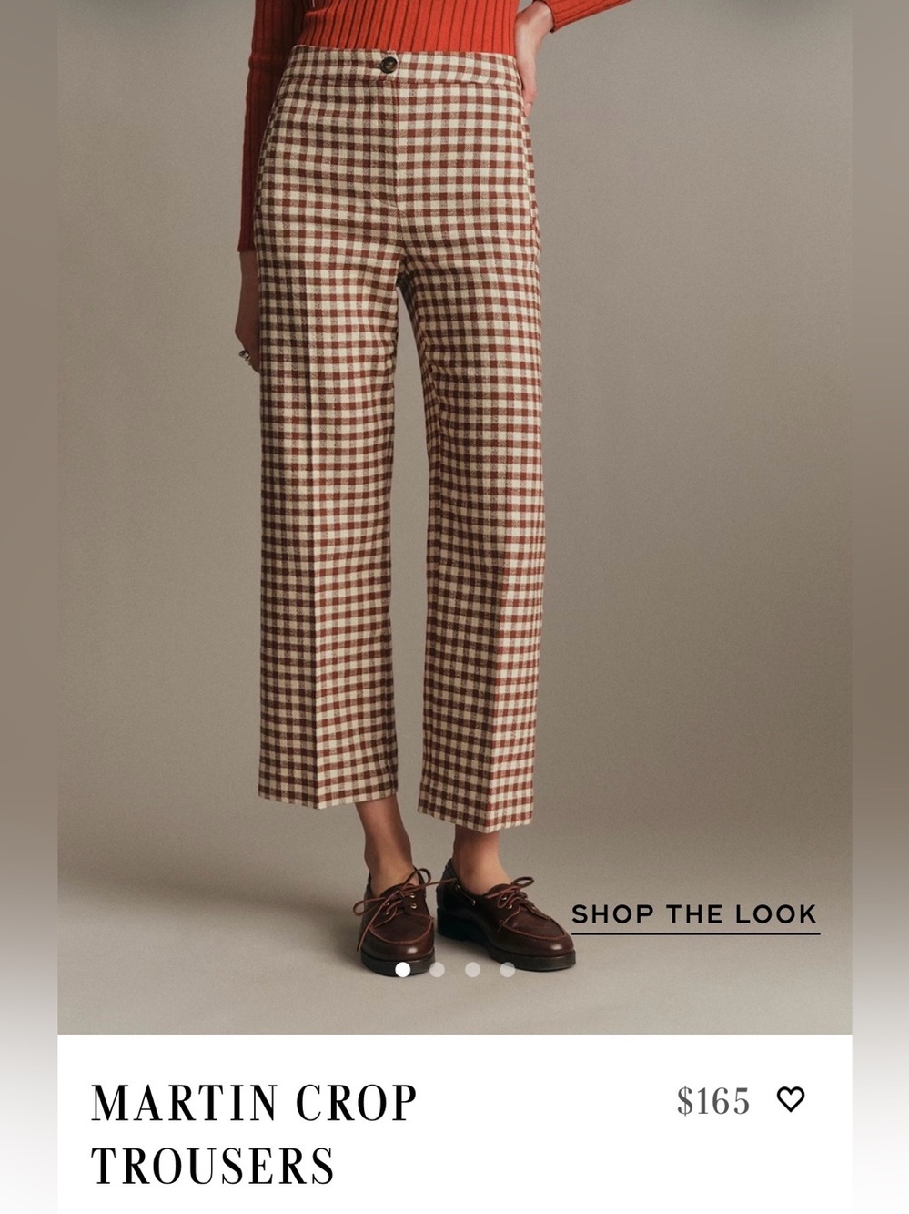 Sezane Martín Crop Trousers Brown/Ecru , Size 8